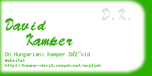 david kamper business card